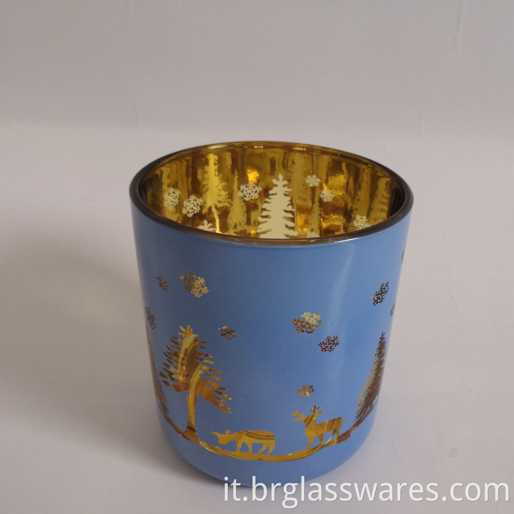 Christmas Candle Jar Blue